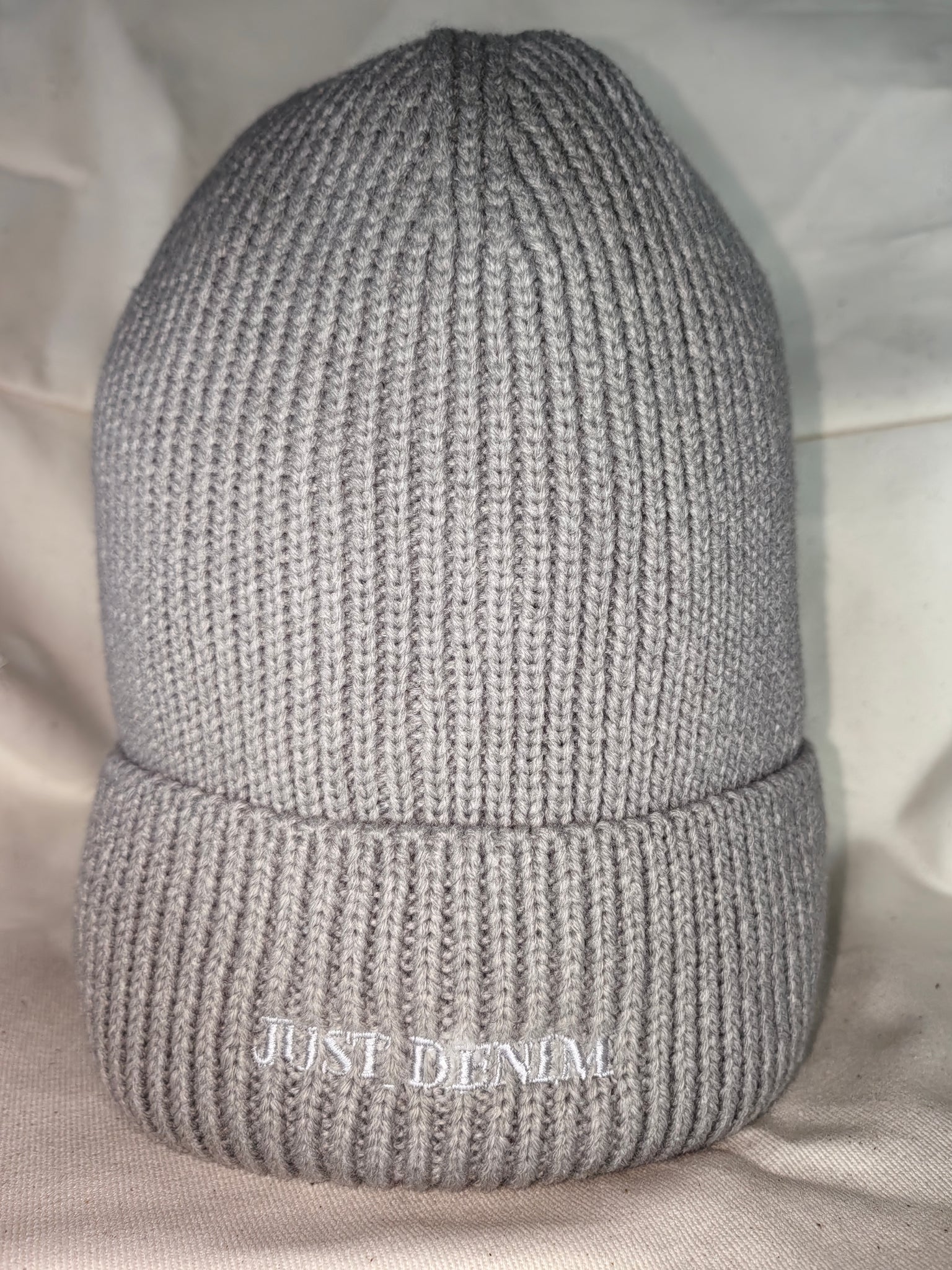 Artic grey ice knit beanie available online @JustDenim