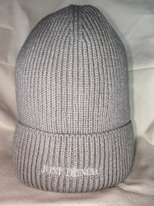 Artic grey ice knit beanie available online @JustDenim