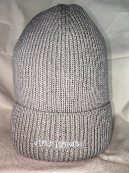 Artic grey ice knit beanie available online @JustDenim
