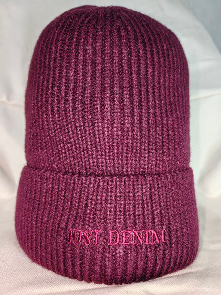 Stylish Burgandy Artic Ice knit beanie available online @JustDenim
