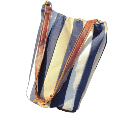 Denim Barrel Handbag