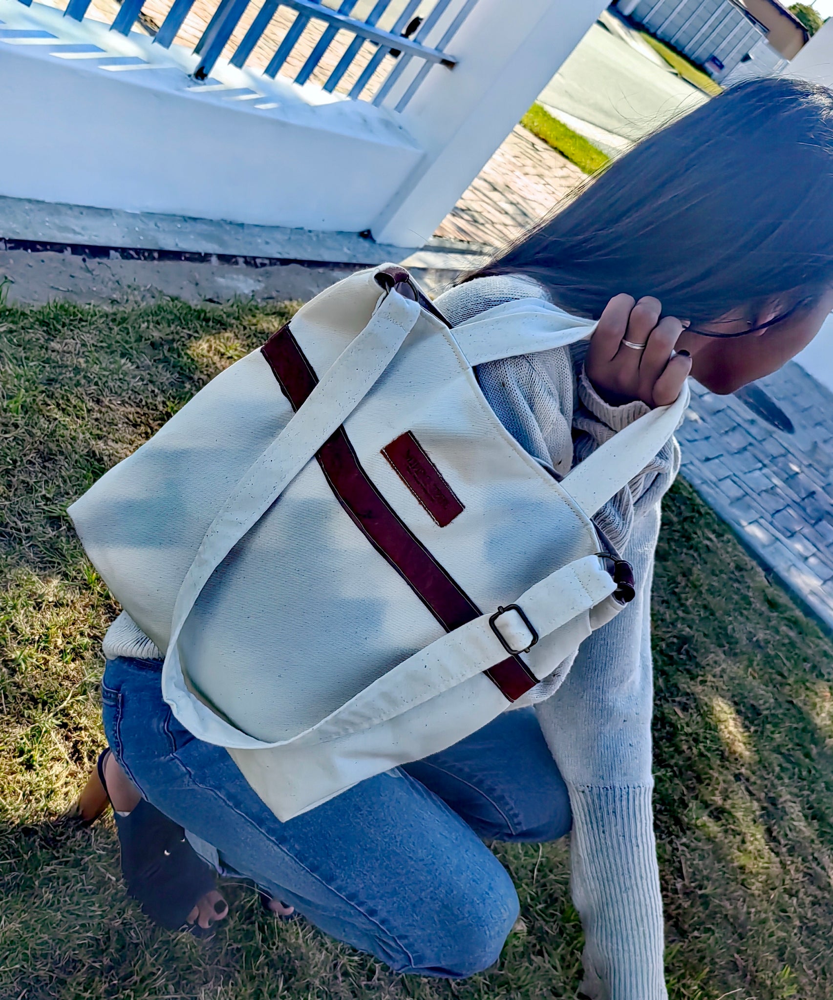 Natural Denim Tote Bag